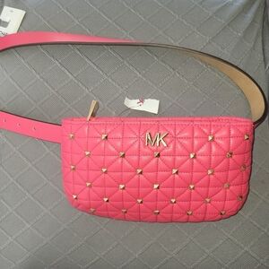 MICHAEL KORS HOT PINK QUILTED BELT BAG CROSSBODY BAG NWT